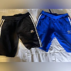 Adidas 2 pairs of cotton 3 Stripe Shorts Boys